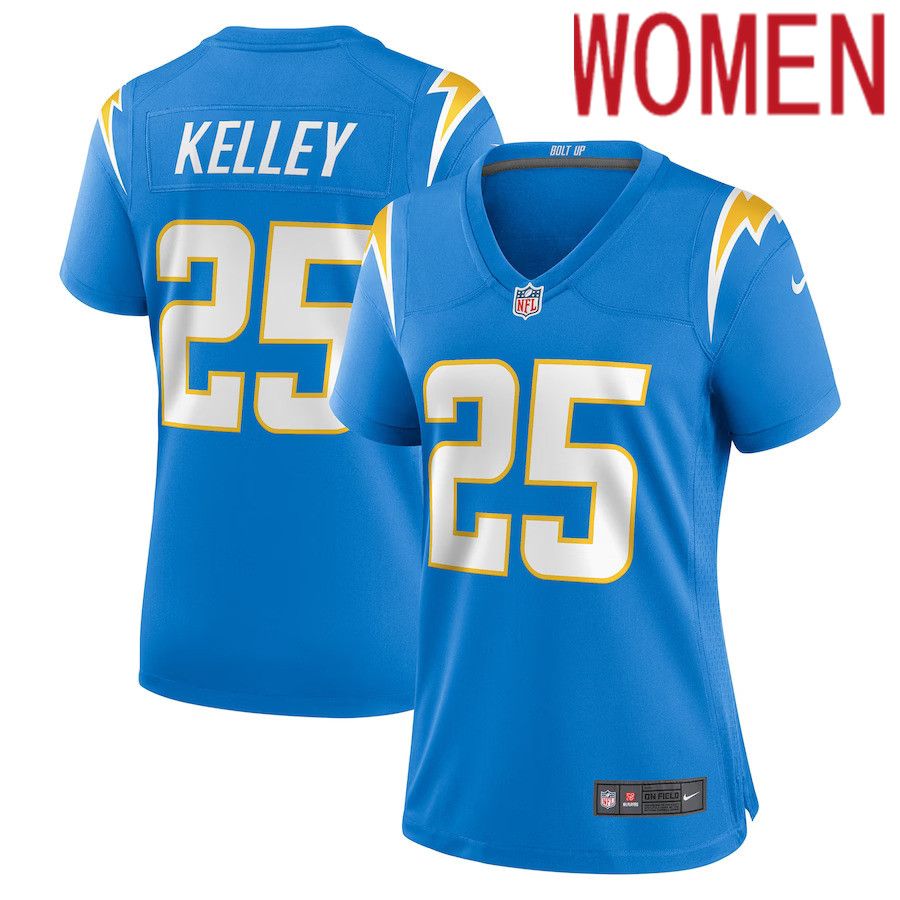 Women Los Angeles Chargers #25 Joshua Kelley Nike Powder Blue Player Game NFL Jersey->women nfl jersey->Women Jersey